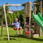Rumble Ridge Rock Wall Playfort with single swing