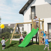 Rumble Ridge Rock Wall Playfort with double swing